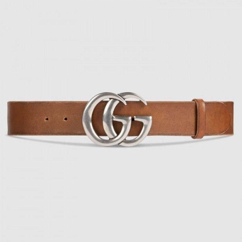 High belt with Double G buckle cuir 406831