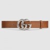 High belt with Double G buckle cuir 406831