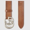 High belt with Double G buckle cuir 406831