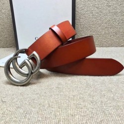 High belt with Double G buckle cuir 406831