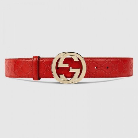 1:1 Mirror belt with interlocking G Red 114876