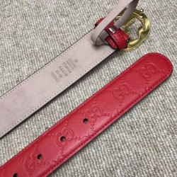 1:1 Mirror belt with interlocking G Red 114876