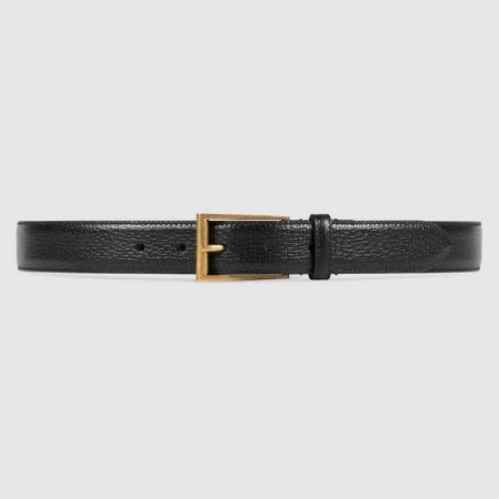 Luxury belt with rectangular buckle black 429028