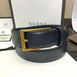 Luxury belt with rectangular buckle black 429028