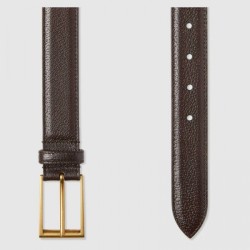 Perfect belt with rectangular buckle brown 429028