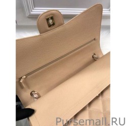 AAA+ Classic Jumbo Maxi Flap Bag A58601 Caviar Leather Apricot