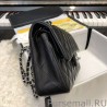 AAA+ Classic Small Flap Bag A1117 Black Silver Hardware