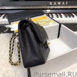 Knockoff Classic Small Flap Bag A1117 Caviar Leather Black