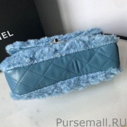 High Classic Wool Flap Bag A1112 Blue