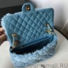 High Classic Wool Flap Bag A1112 Blue