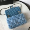 High Classic Wool Flap Bag A1112 Blue