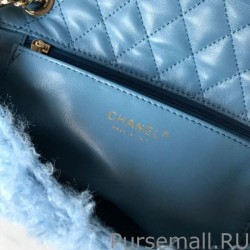 High Classic Wool Flap Bag A1112 Blue