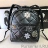 UK Coco Neige Camellia Mixed Fibers Lambskin Backpack AS1025