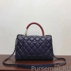 Top Coco Top Handle Messenger Bag Caviar Leather A95168 Black