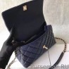 Perfect Coco Top Handle Messenger Bag Caviar Leather A95168 Blue