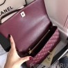 Cheap Coco Top Handle Messenger Bag Caviar Leather A95168 Claret