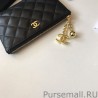 Top Quality Coin Purse Cannage Pattern Leather A50168 Black