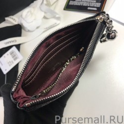 Replica Coin Purse Grained Calfskin A50168 Black