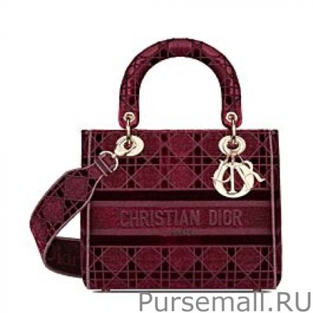 Replica Christian Dior Medium Lady D-Lite Bag Red
