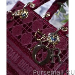 Replica Christian Dior Medium Lady D-Lite Bag Red