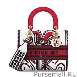 Cheap Christian Dior Medium Lady D-Lite Bag Red