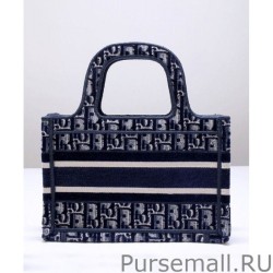 Replicas Christian Dior Mini Dior Book Tote Dark Blue