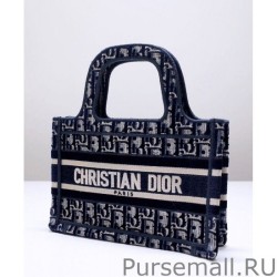 Replicas Christian Dior Mini Dior Book Tote Dark Blue