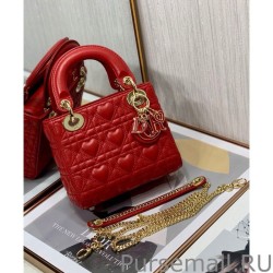 Wholesale Christian Dior Mini Lady Dior Dioramour Bag Red