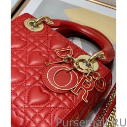 Wholesale Christian Dior Mini Lady Dior Dioramour Bag Red