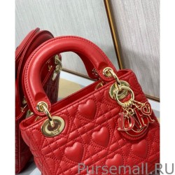 Wholesale Christian Dior Mini Lady Dior Dioramour Bag Red