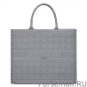 AAA+ Christian Dior Cannage Embroidery Dior Book Tote Bag Gray