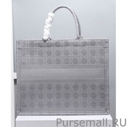 AAA+ Christian Dior Cannage Embroidery Dior Book Tote Bag Gray