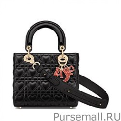 Replica Christian Dior Dioramour My Abcdior Lady Dior Bag Black