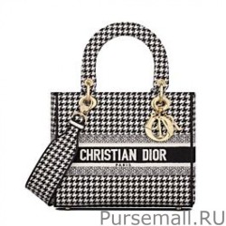 Replicas Christian Dior Medium Lady D-Lite Bag Black