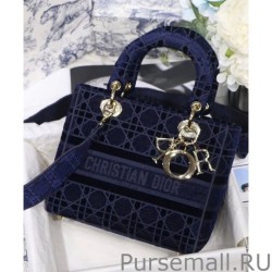 Cheap Christian Dior Medium Lady D-Lite Bag Dark Blue