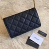 Best YSL Saint Laurent Medium Becky Chain Wallet Black