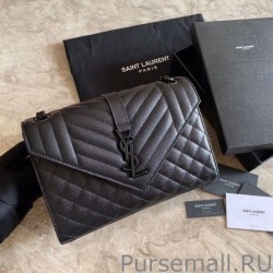 High YSL Saint Laurent Medium Envelope Bag Mix Matelasse Black Hardware