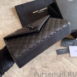 High YSL Saint Laurent Medium Envelope Bag Mix Matelasse Black Hardware