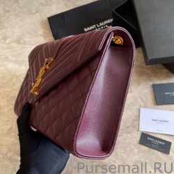 Knockoff YSL Saint Laurent Medium Envelope Bag Mix Matelasse Claret