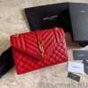 Fashion YSL Saint Laurent Medium Envelope Bag Mix Matelasse Red