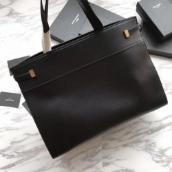 Best YSL Saint Laurent Medium Manhattan Top Handle Bag Black