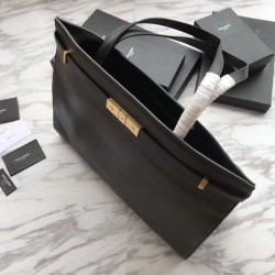 Best YSL Saint Laurent Medium Manhattan Top Handle Bag Black