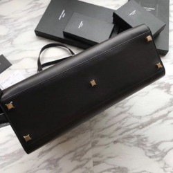 Best YSL Saint Laurent Medium Manhattan Top Handle Bag Black