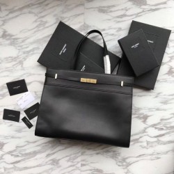 Best YSL Saint Laurent Medium Manhattan Top Handle Bag Black