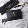 Wholesale YSL Saint Laurent Medium Sunset Bag Smooth Leather Black Gold Hardware