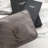 Wholesale YSL Saint Laurent Niki Chain Wallet Crinkled Vintage Leather Gray