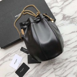 High YSL Saint Laurent Talitha Small Bucket Bag Black