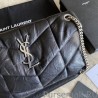 7 Star YSL Saint Laurent Loulou Puffer Medium Bag Quilted Wrinkly Matte Leather Black