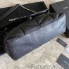 7 Star YSL Saint Laurent Loulou Puffer Medium Bag Quilted Wrinkly Matte Leather Black