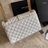 UK YSL Saint Laurent Medium Envelope Bag Mix Matelasse White